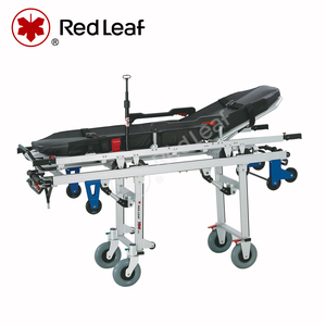 Aluminum Alloy Hydraulic Ambulance Stretcher Medical Trolley with Three Staged I.V. Stand 250KG Load Capacity for Emergency Use