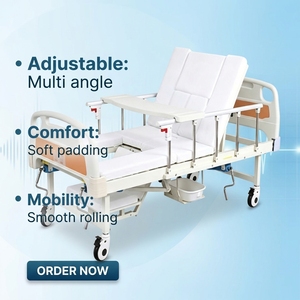 Hospital Grade Multifunctional Manual Nursing Bed with Steel Construction