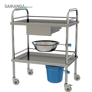 SKH002 Cheap Stainless Steel Medical Dressing Trolley With Wheels