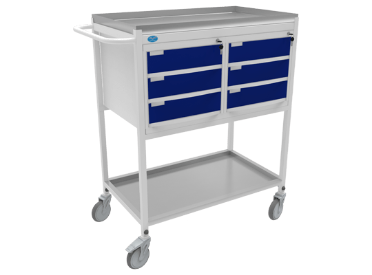 Medicine Trolley with 6 Molded Drawers