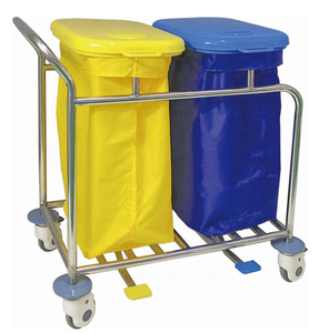 Laundry Hospital Linen Trolley Hospital Laundry Double Bin Medical Dressing Laundry Hospital Linen Trolley