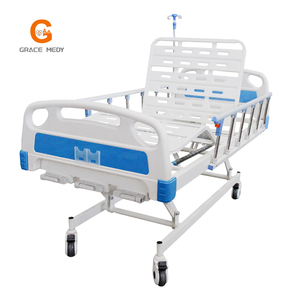 Medical 3 Function Manual Hospital Patient Bed with Three Cranks Nursing ICU Bed