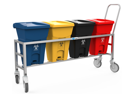 Bio Medical Waste Trolley with 4 Bins