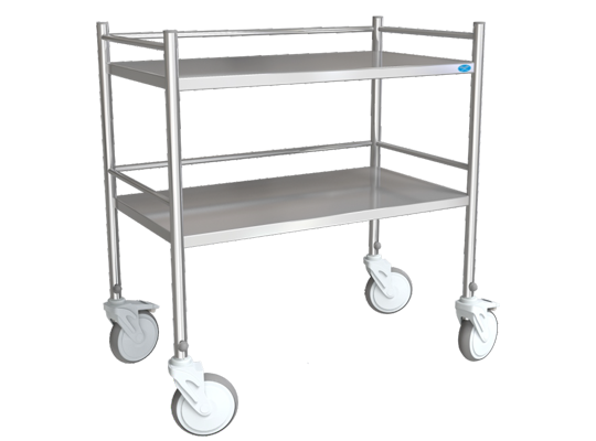 Small SS Instrument Trolley with Railing